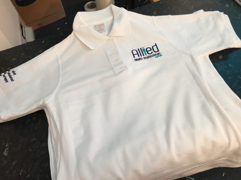 Embroidered workwear Polo Shirts Allied Health Care Norwich