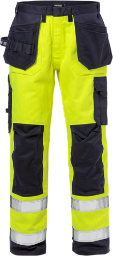 Flame high vis craftsman trousers class 2 2584 flam