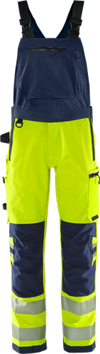 High vis green stretch bib'n'brace class 2 1031 gstp