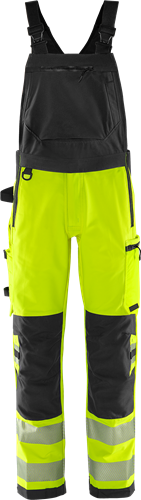 High vis green stretch bib'n'brace class 2 1031 gstp