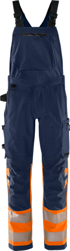 High vis green stretch bib'n'brace class 1 1032 gstp
