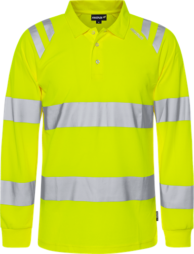 High vis green long sleeve polo shirt class 3 7864 gpst