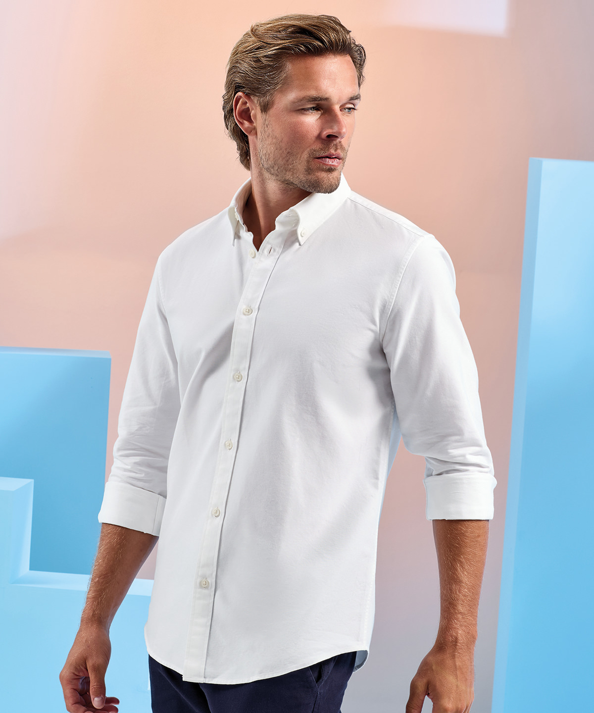 Men’s cotton long sleeve oxford shirt
