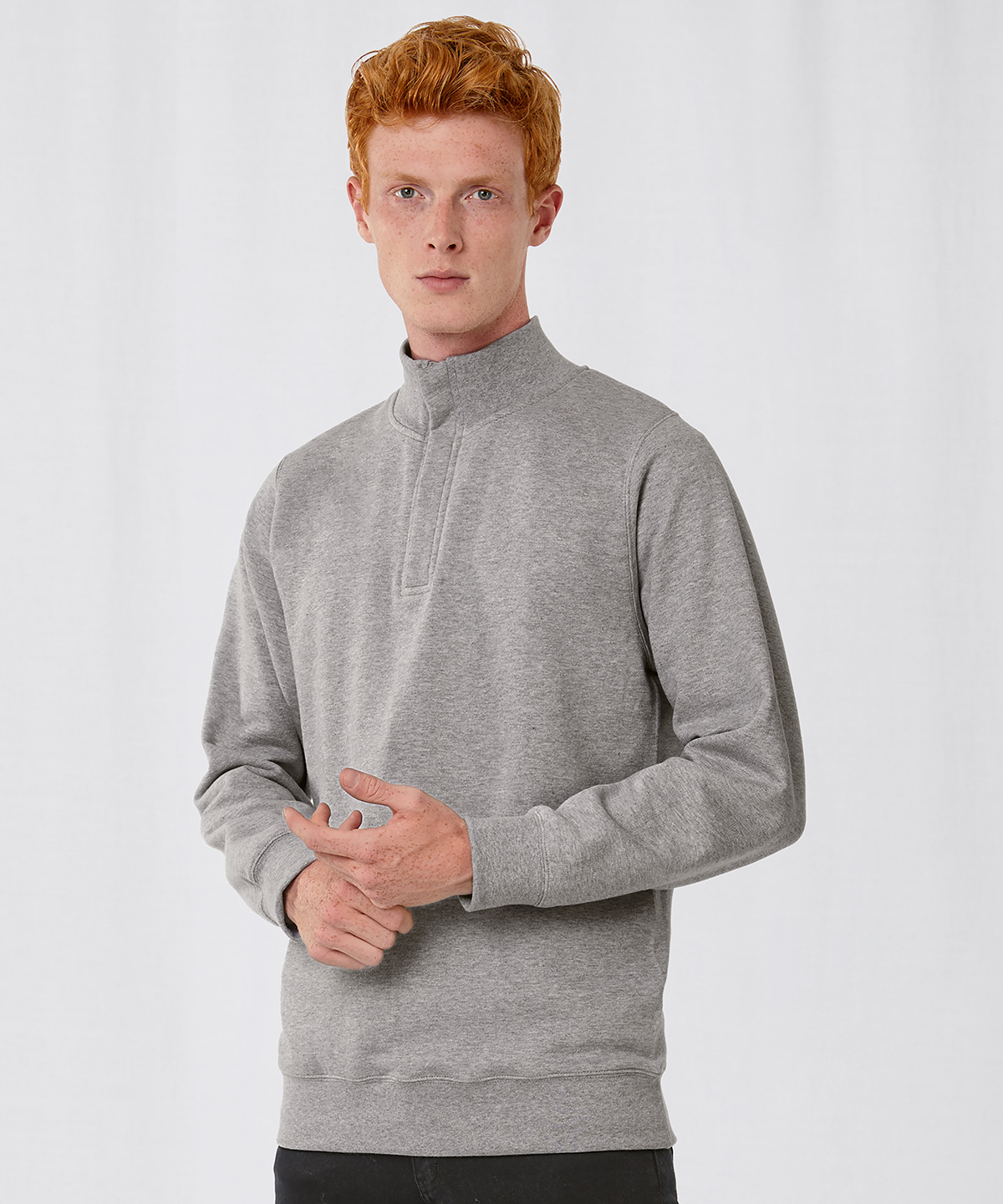 B&c id.004 ¼ zip sweatshirt