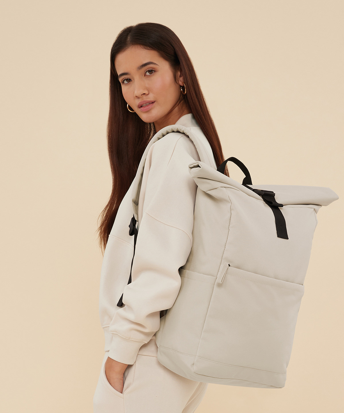 Premium recycled roll top backpack
