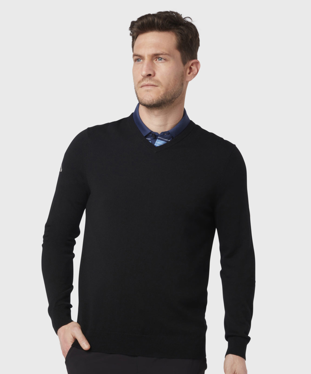 Ribbed v-neck merino sweater