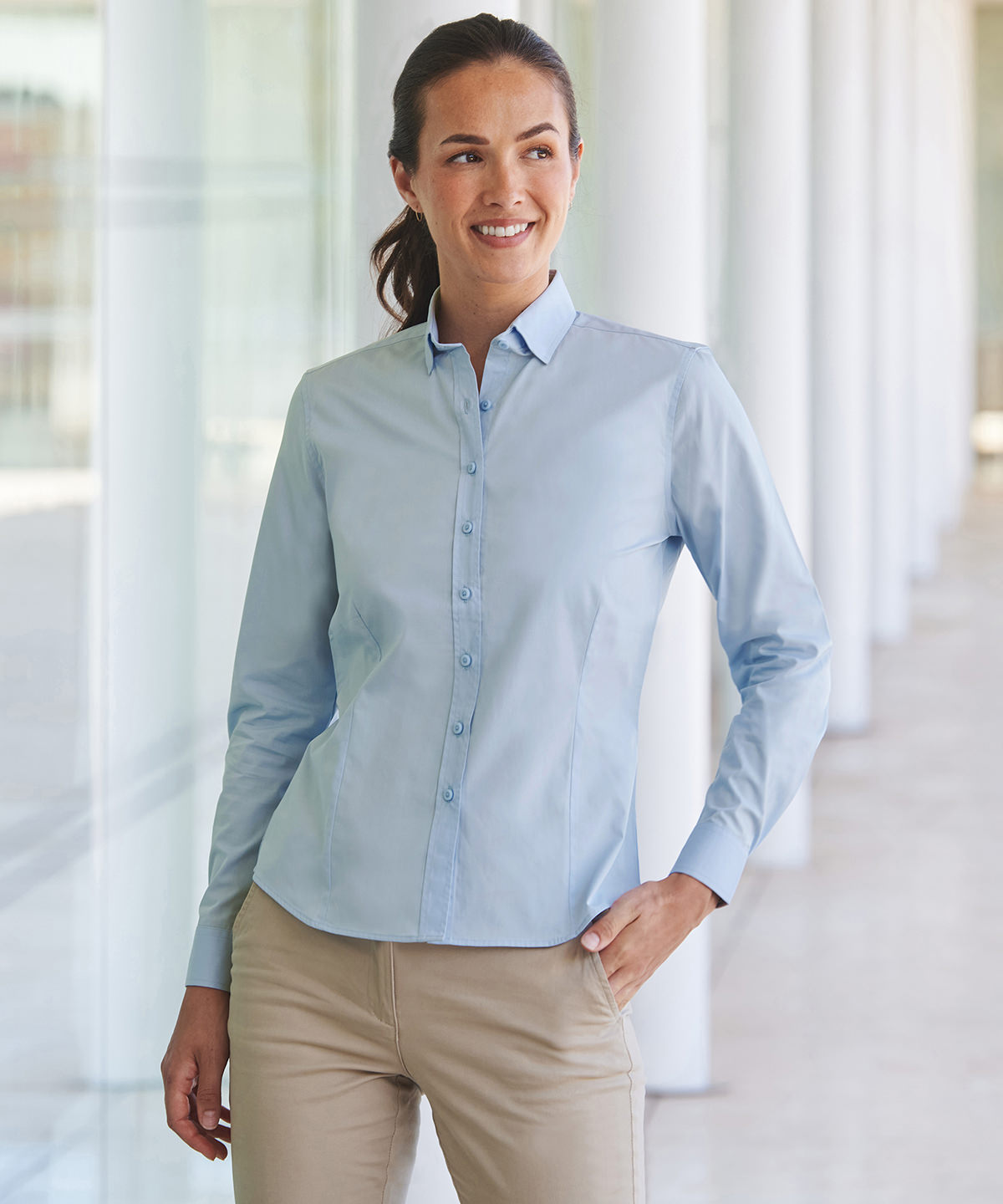Women’s long sleeve ‘cotton-feel’ coolplus® shirt