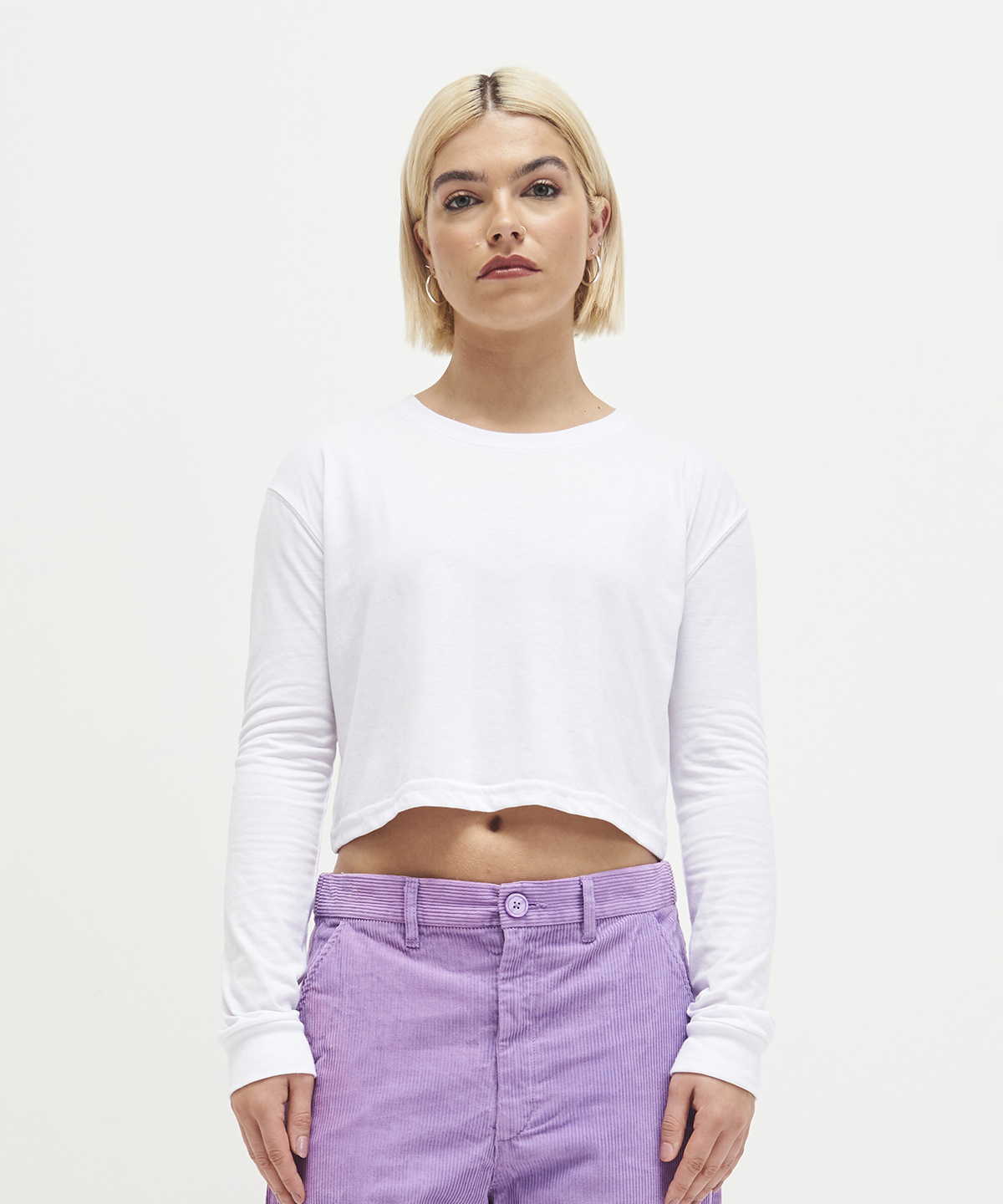 Women's long sleeve cropped t