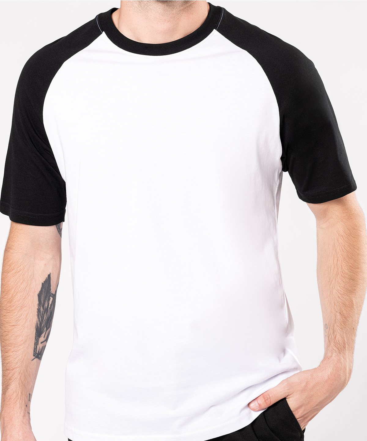 Baseball short-sleeved two-tone t-shirt