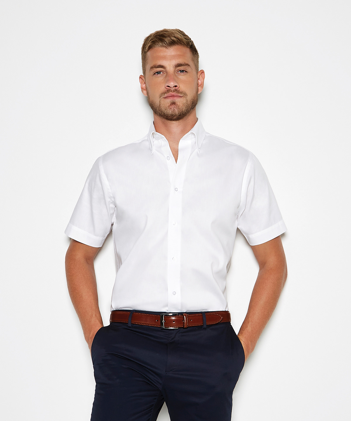Premium oxford shirt short-sleeved (tailored fit)