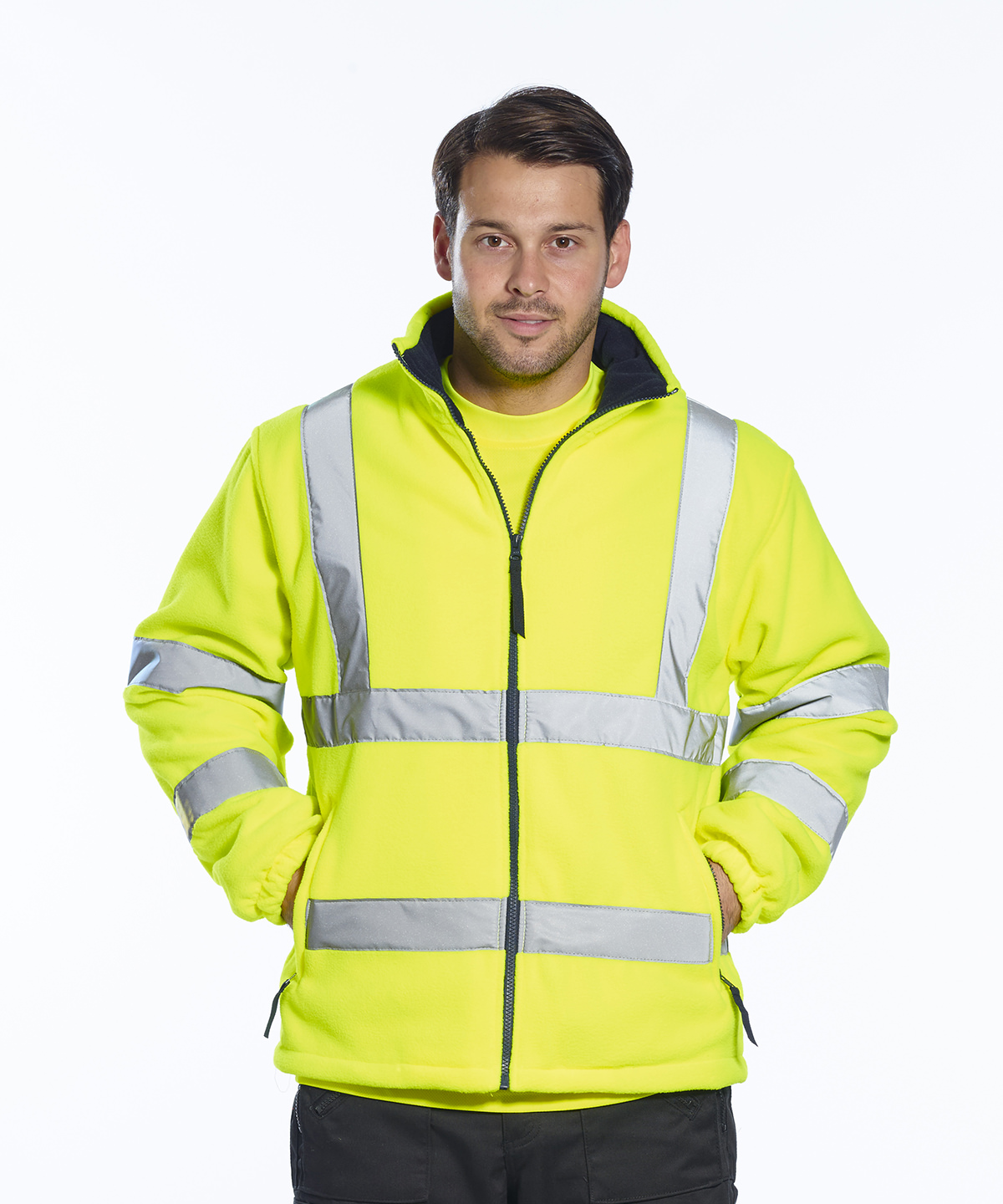 Hi-vis mesh-lined fleece (f300)