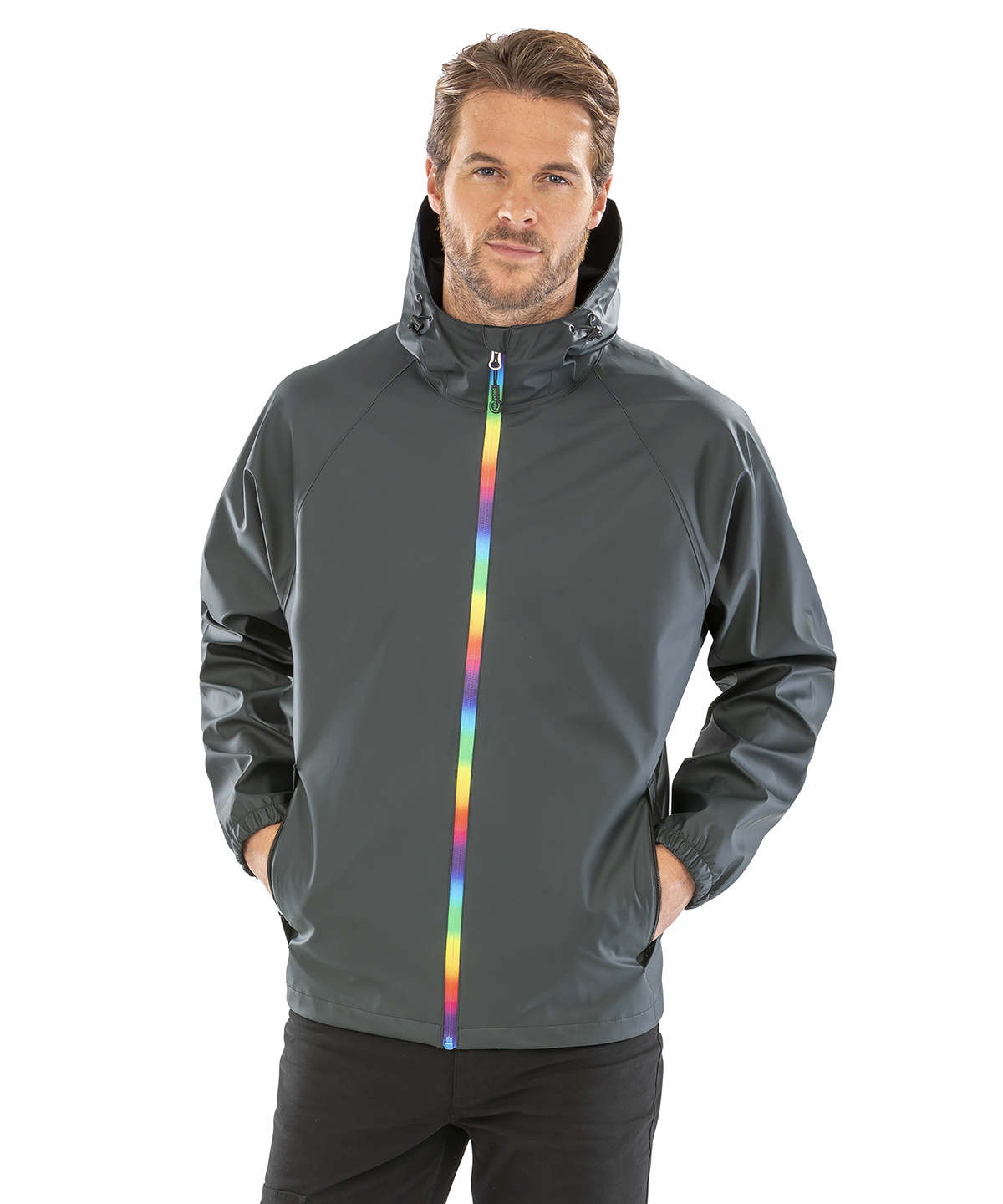 Prism pu waterproof jacket with recycled backing