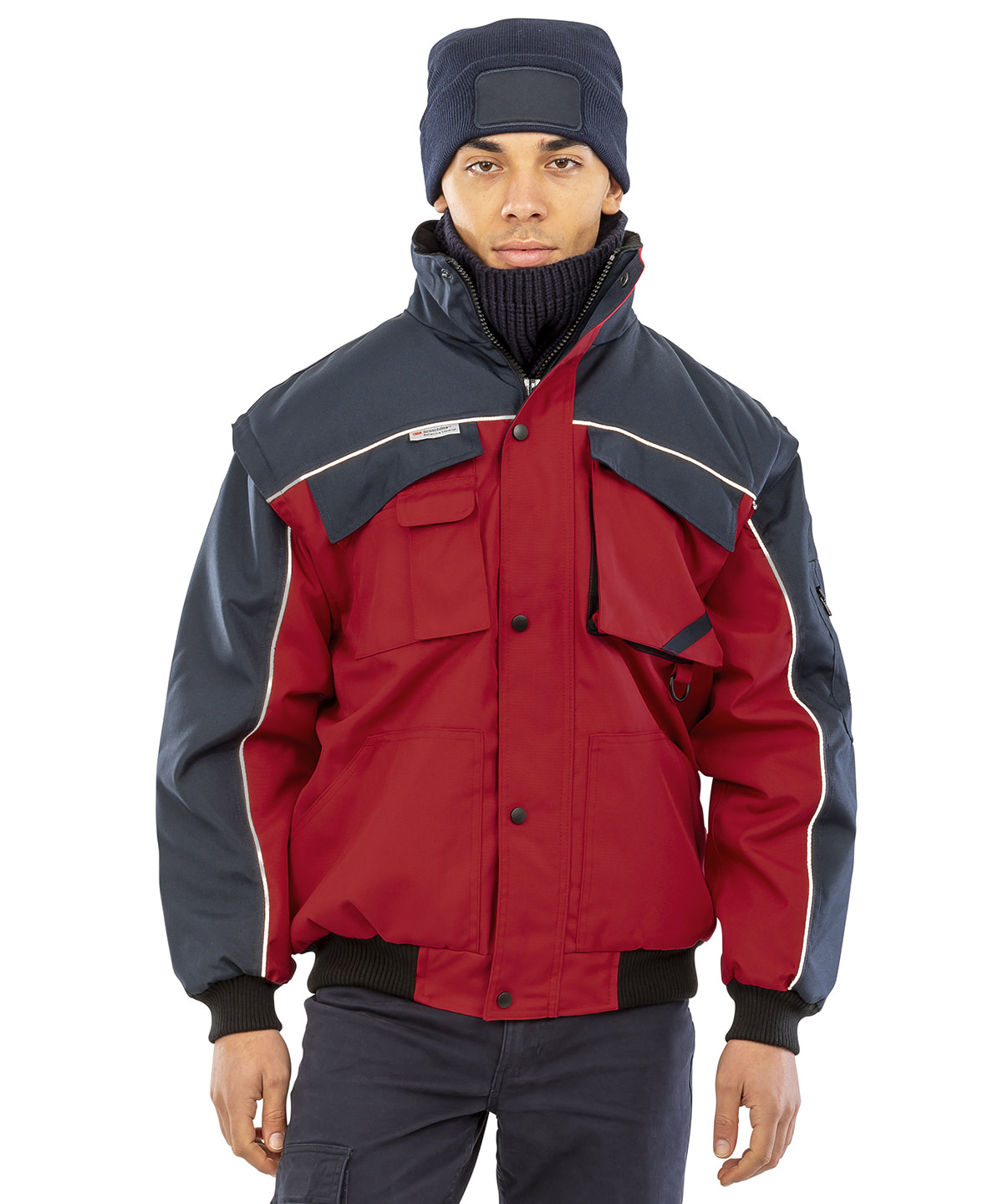 Work-guard zip sleeve heavy-duty pilot jacket