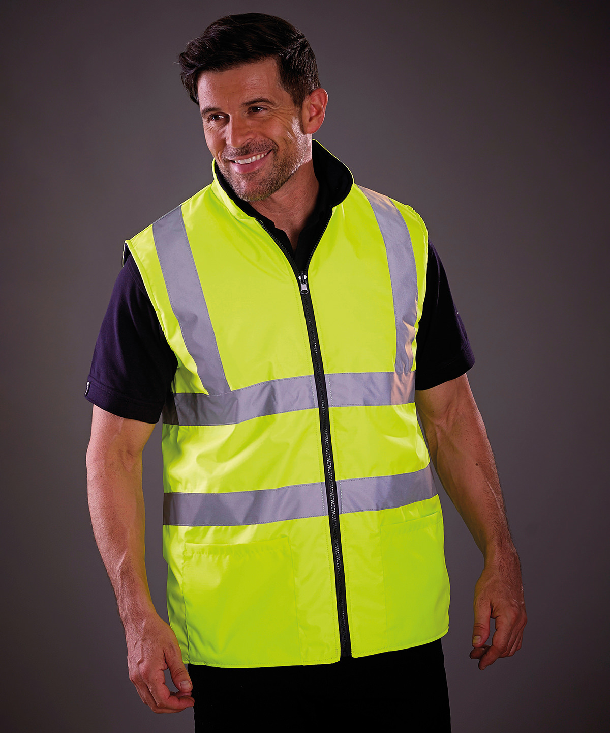Hi-vis reversible fleece bodywarmer (hv008f)