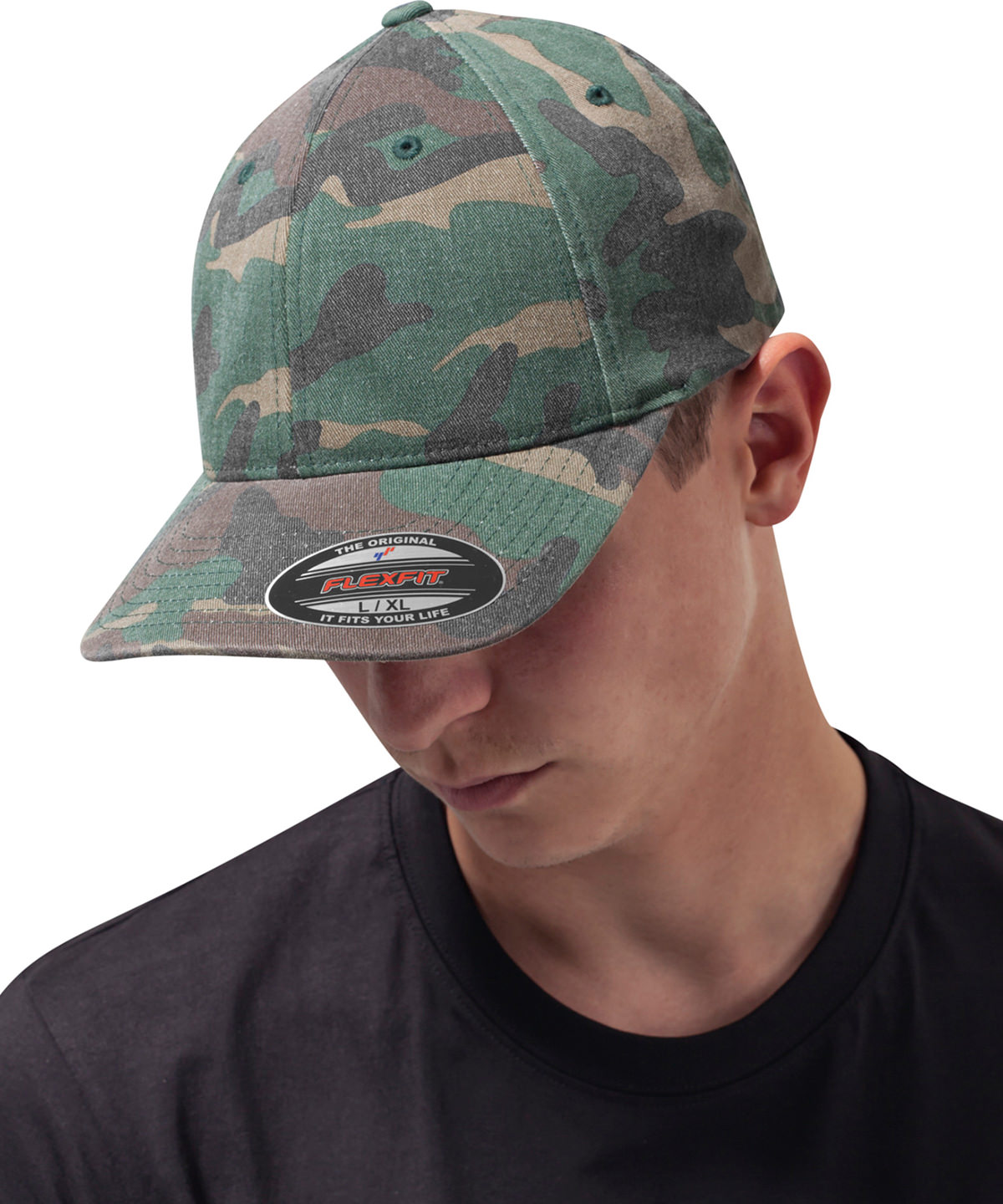 Flexfit garment washed camo (6977ca)