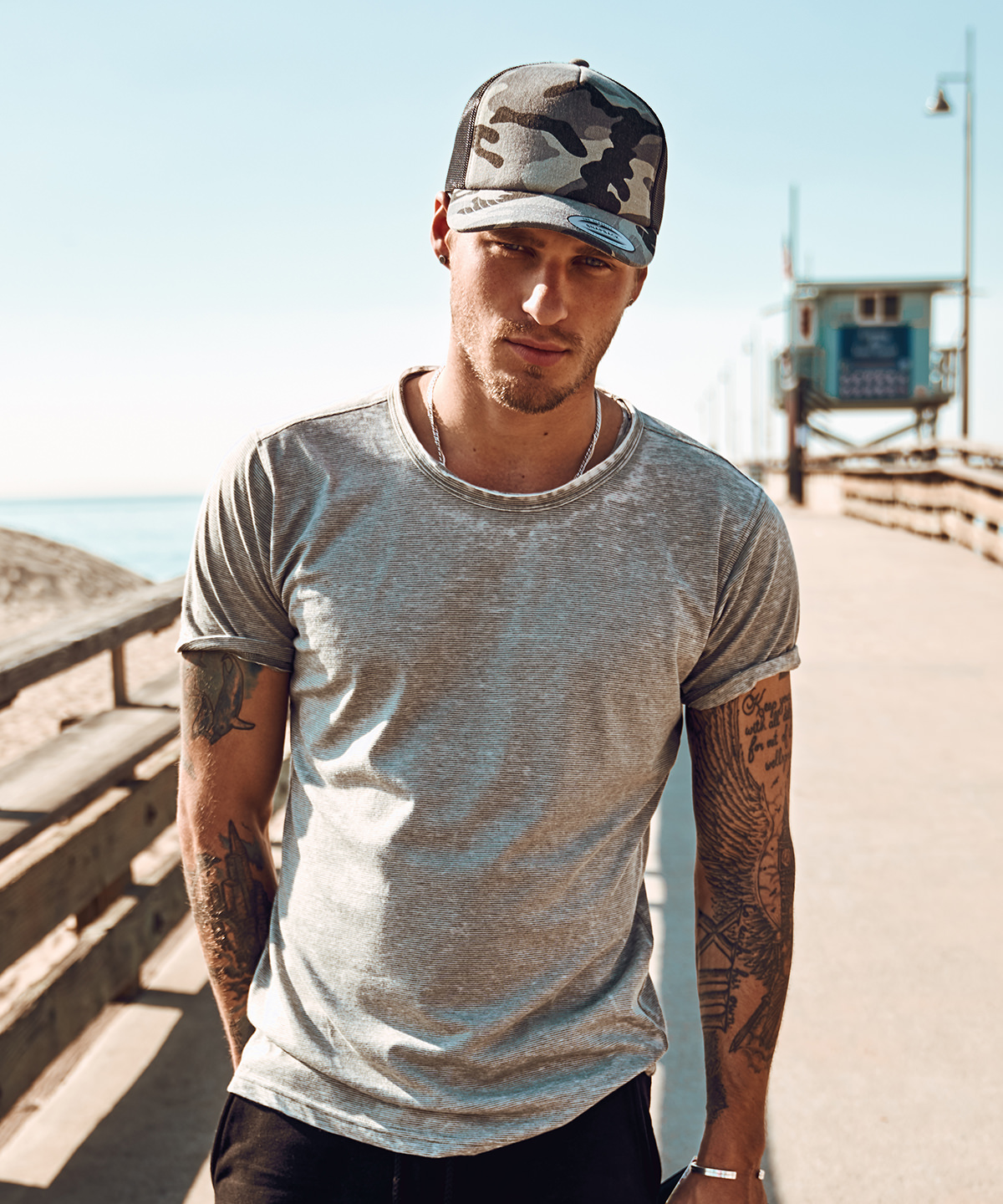 Camo trucker cap (6606c)
