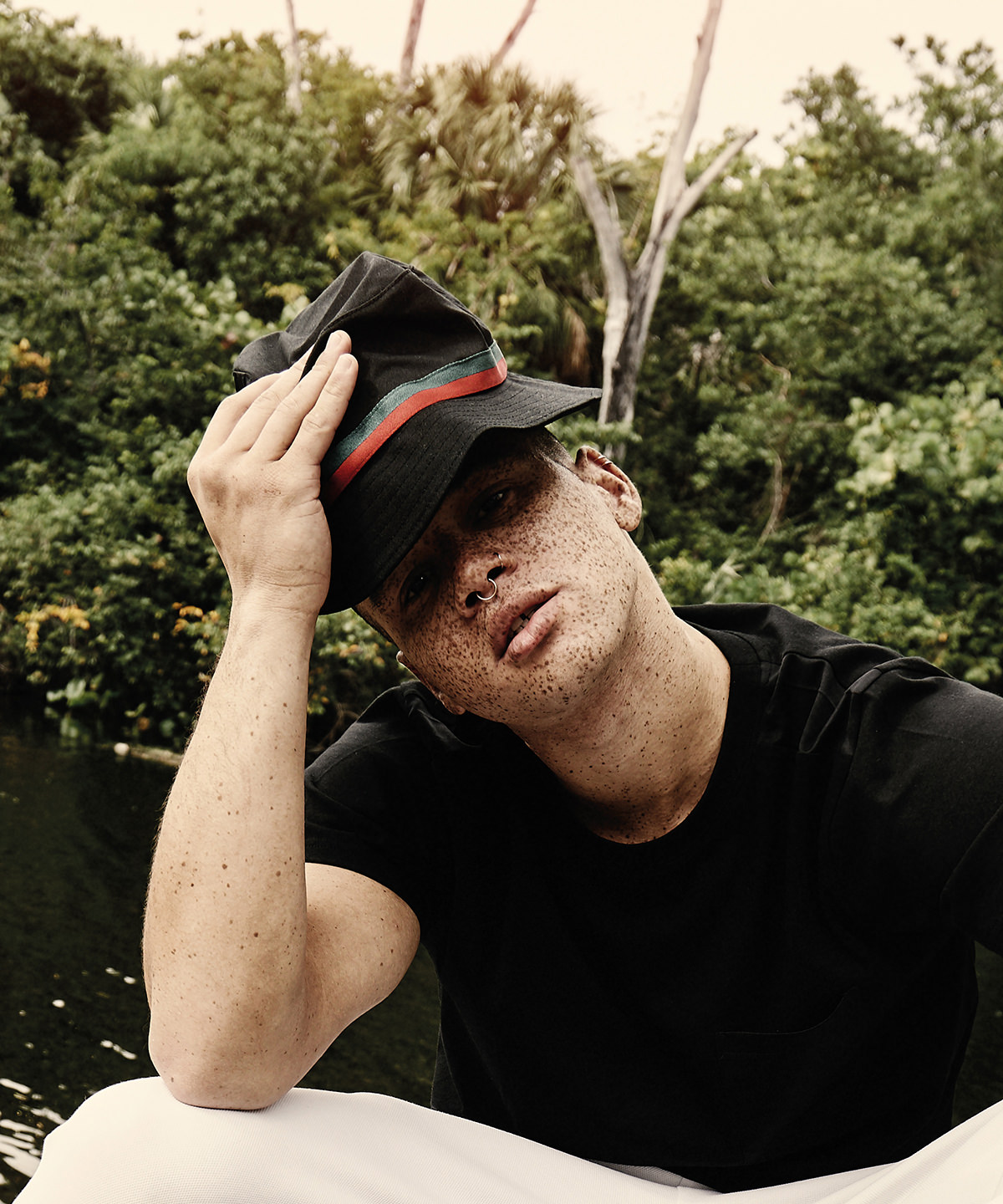 Stripe bucket hat (5003s)